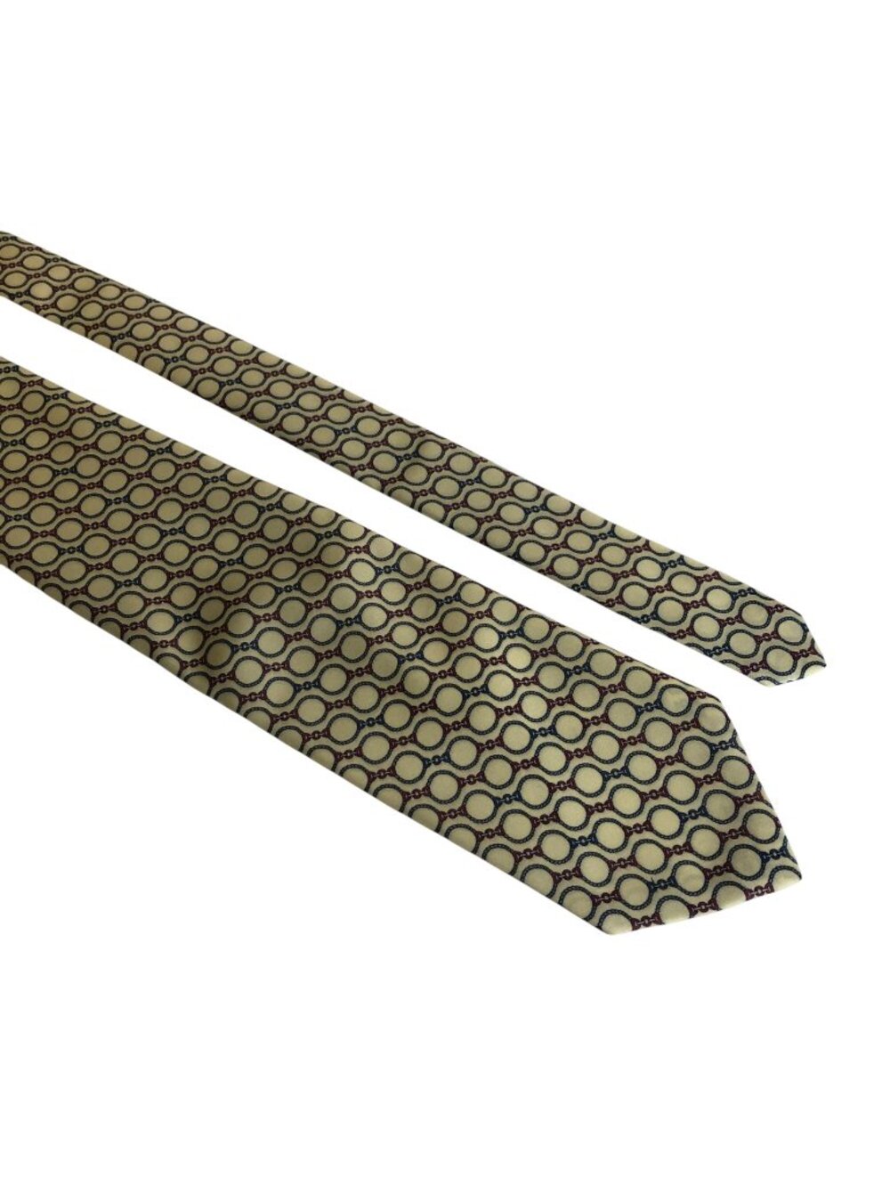 Vintage Yellow Blue Geometric Pattern Necktie Mens Tie Office Dad Gift Church